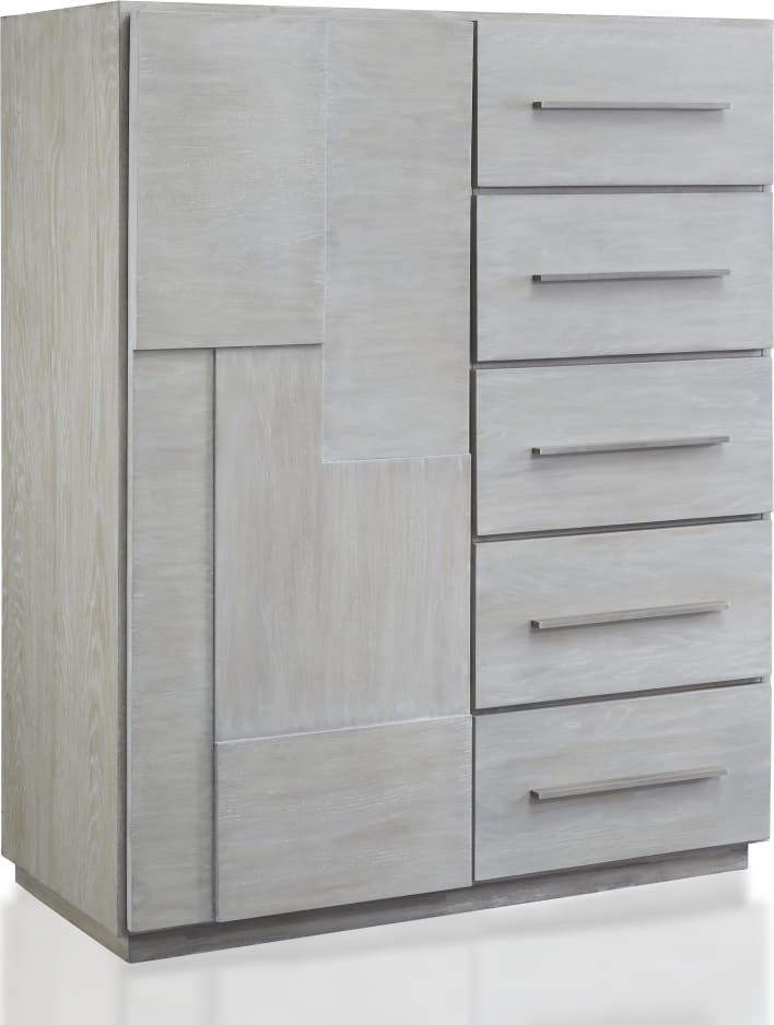 Modus Furniture - Destination Five Drawer One Door Sweater Chest in Cotton Grey (2024) - DEZ786A view 1