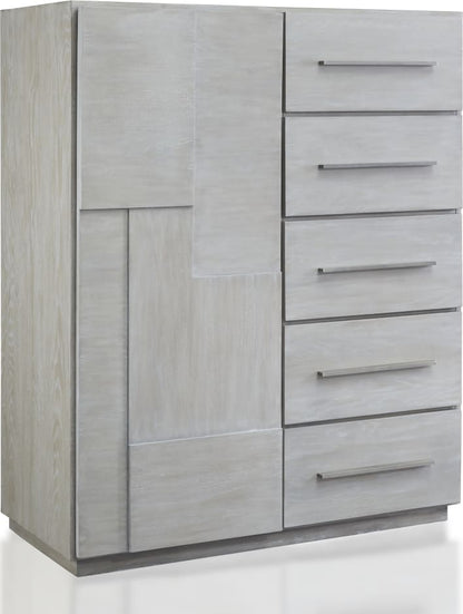 Modus Furniture - Destination Five Drawer One Door Sweater Chest in Cotton Grey (2024) - DEZ786A view 1