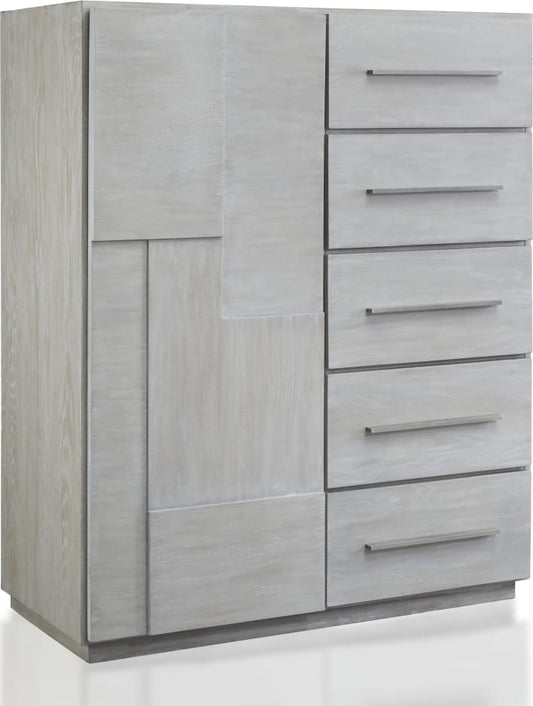 Modus Furniture - Destination Five Drawer One Door Sweater Chest in Cotton Grey (2024) - DEZ786A view 1