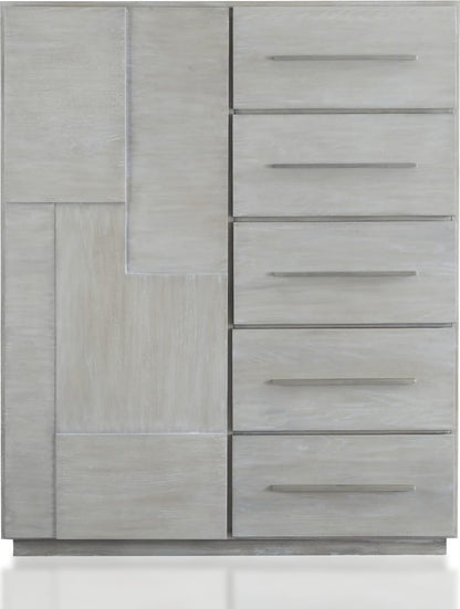 Modus Furniture - Destination Five Drawer One Door Sweater Chest in Cotton Grey (2024) - DEZ786A view 2