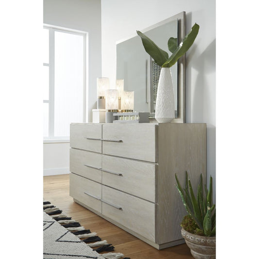 Modus Furniture - Destination Floating Glass Mirror in Cotton Grey - DEZ783 veiw 2