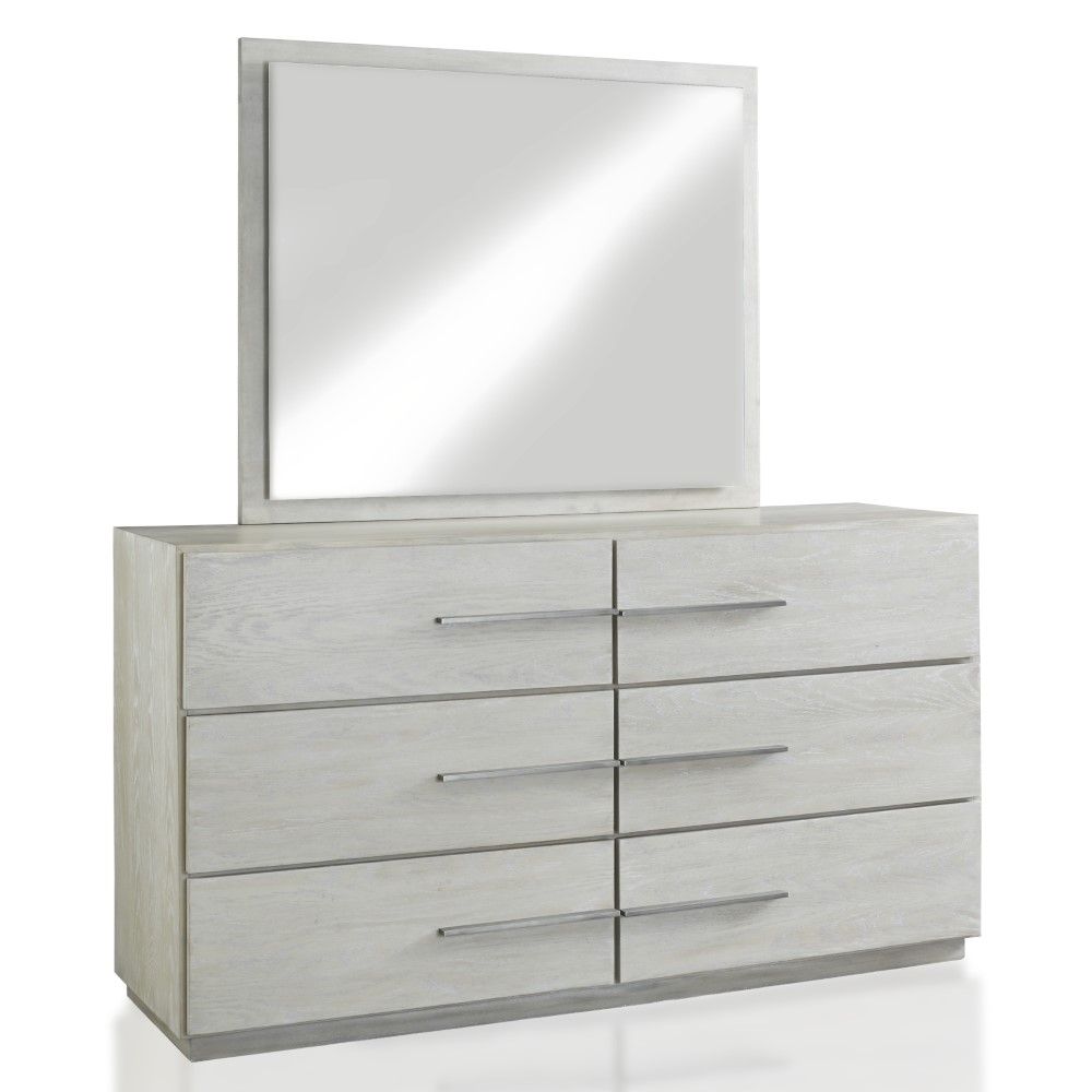 Modus Furniture - Destination Floating Glass Mirror in Cotton Grey - DEZ783 veiw 3