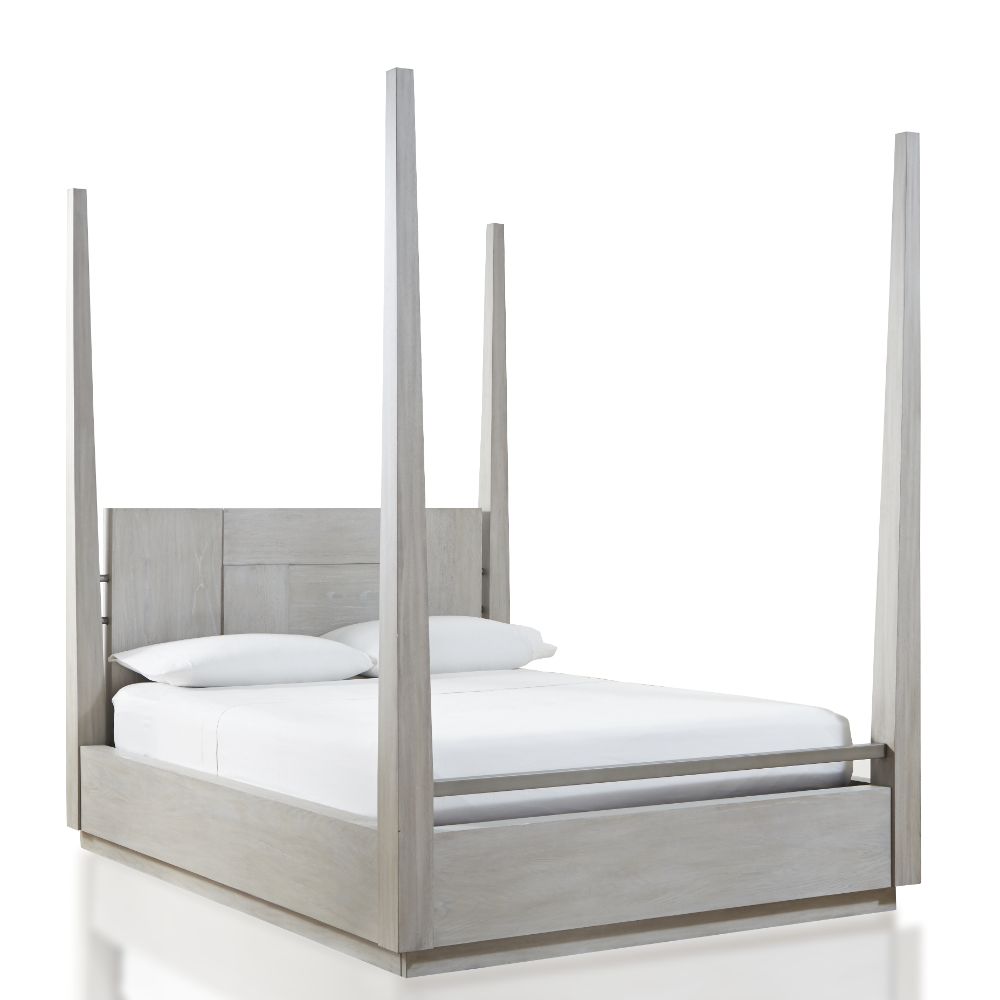 Modus Furniture - Destination Full-Size Poster Bed in Cotton Grey - DEZ7J4_CLOSEOUT veiw 1