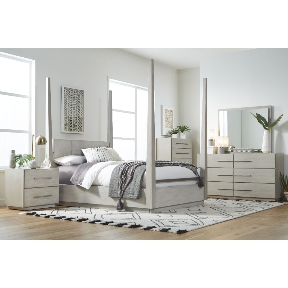 Modus Furniture - Destination Full-Size Poster Bed in Cotton Grey - DEZ7J4_CLOSEOUT veiw 2