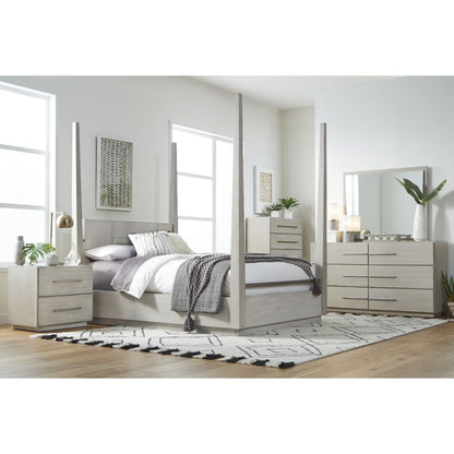 Modus Furniture - Destination Full-Size Poster Bed in Cotton Grey - DEZ7J4_CLOSEOUT veiw 2