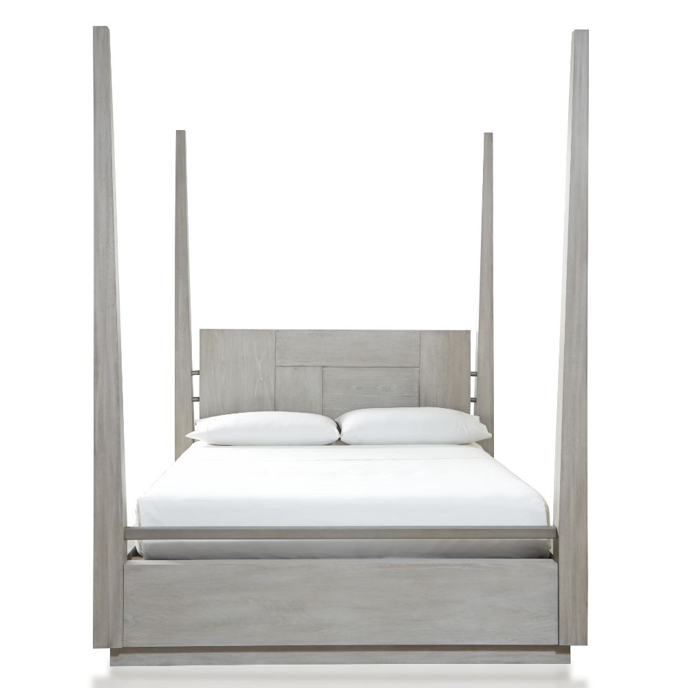 Modus Furniture - Destination Full-Size Poster Bed in Cotton Grey - DEZ7J4_CLOSEOUT veiw 4