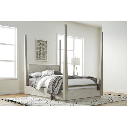 Modus Furniture - Destination Full-Size Poster Bed in Cotton Grey - DEZ7J4_CLOSEOUT veiw 5