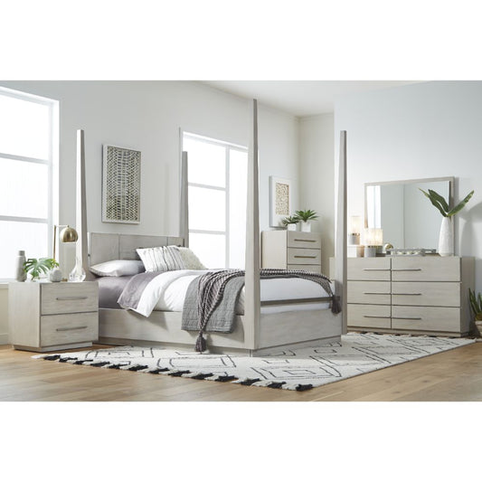 Modus Furniture - Destination Queen-Size Poster Bed in Cotton Grey - DEZ7J5_CLOSEOUT veiw 2