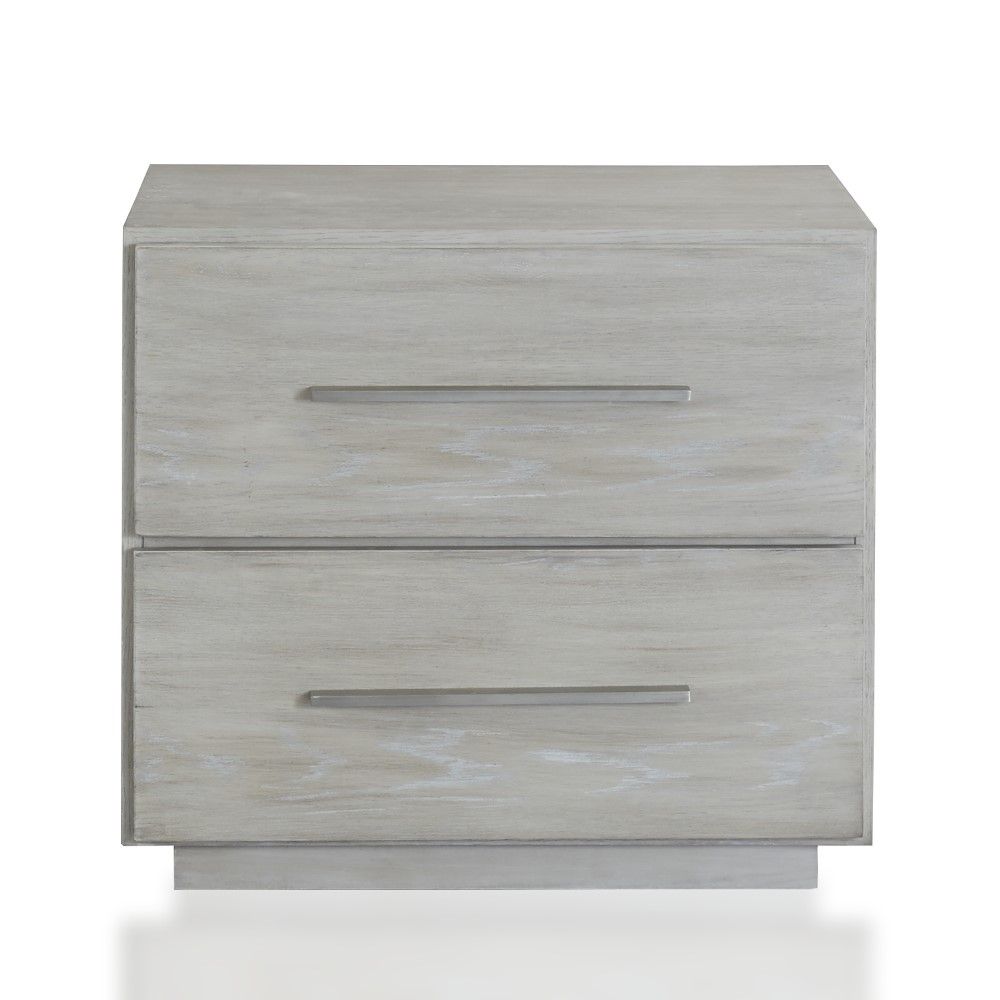 Modus Furniture - Destination Two Drawer Nightstand in Cotton Grey - DEZ781 veiw 1