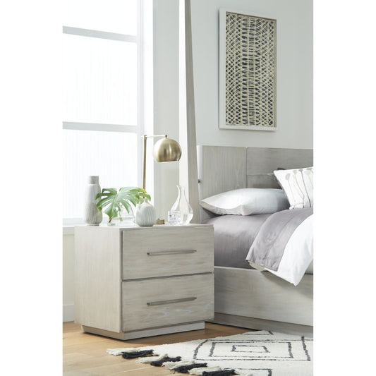 Modus Furniture - Destination Two Drawer Nightstand in Cotton Grey - DEZ781 veiw 2