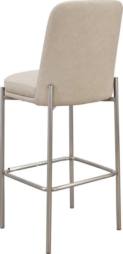 Modus Furniture - Dion Upholstered Bar Stool in Camel Synthetic Leather and Brushed Nickel Metal - PWTB75JPG_1 view 4
