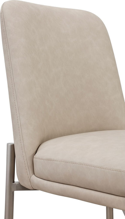 Modus Furniture - Dion Upholstered Counter Stool in Camel Synthetic Leather and Brushed Nickel Metal Set of 2 - PWTB69JPG_2 view 5
