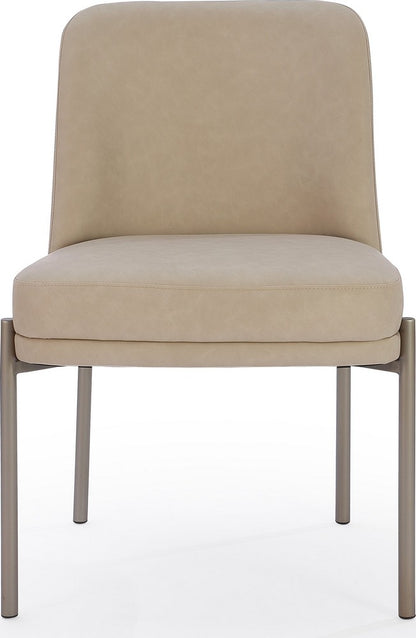 Modus Furniture - Dion Upholstered Dining Chair in Camel Synthetic Leather and Brushed Nickel Metal Set of 2 - PWTB63JPG_2 view 2