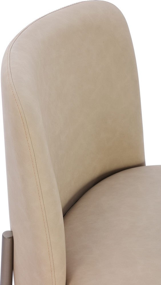 Modus Furniture - Dion Upholstered Dining Chair in Camel Synthetic Leather and Brushed Nickel Metal Set of 2 - PWTB63JPG_2 view 4