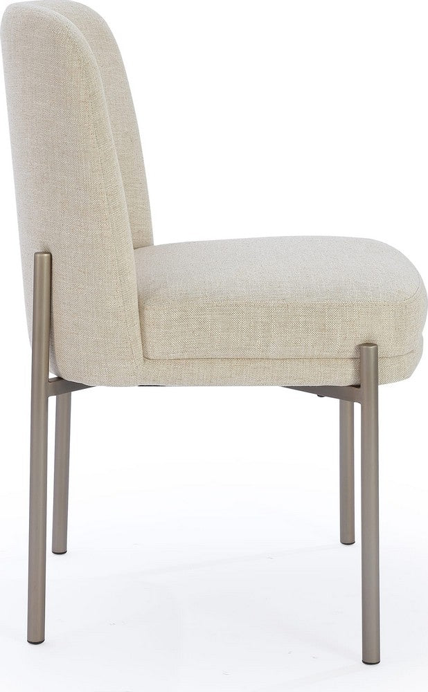 Modus Furniture - Dion Upholstered Dining Chair in Natural Light Linen and Brushed Nickel Metal - PWTB63JMW_1 view 3