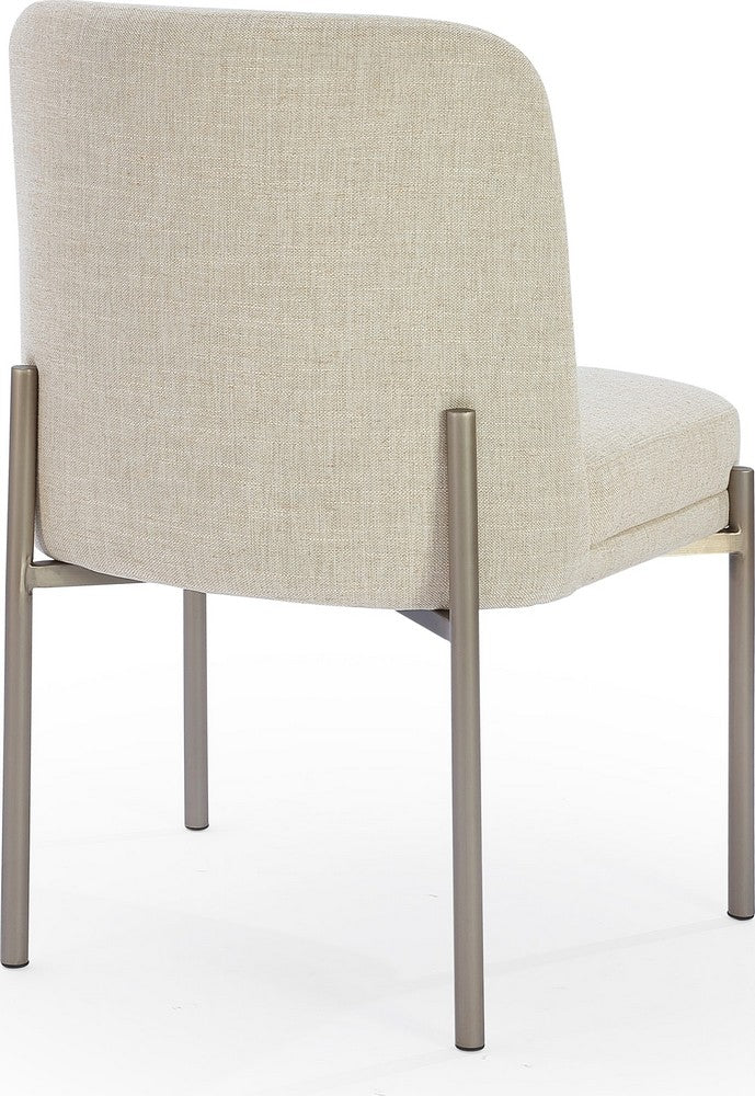 Modus Furniture - Dion Upholstered Dining Chair in Natural Light Linen and Brushed Nickel Metal - PWTB63JMW_1 view 4