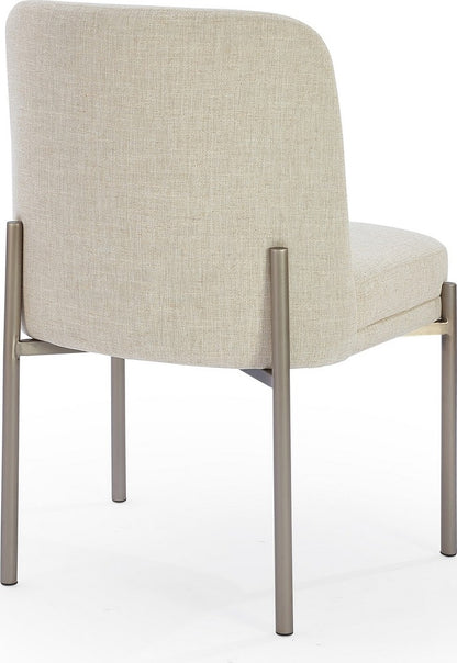 Modus Furniture - Dion Upholstered Dining Chair in Natural Light Linen and Brushed Nickel Metal - PWTB63JMW_1 view 4