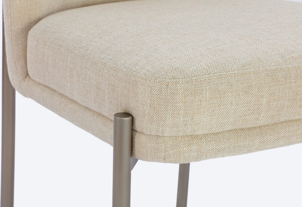 Modus Furniture - Dion Upholstered Dining Chair in Natural Light Linen and Brushed Nickel Metal - PWTB63JMW_1 view 5