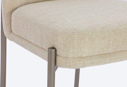 Modus Furniture - Dion Upholstered Dining Chair in Natural Light Linen and Brushed Nickel Metal - PWTB63JMW_1 view 5