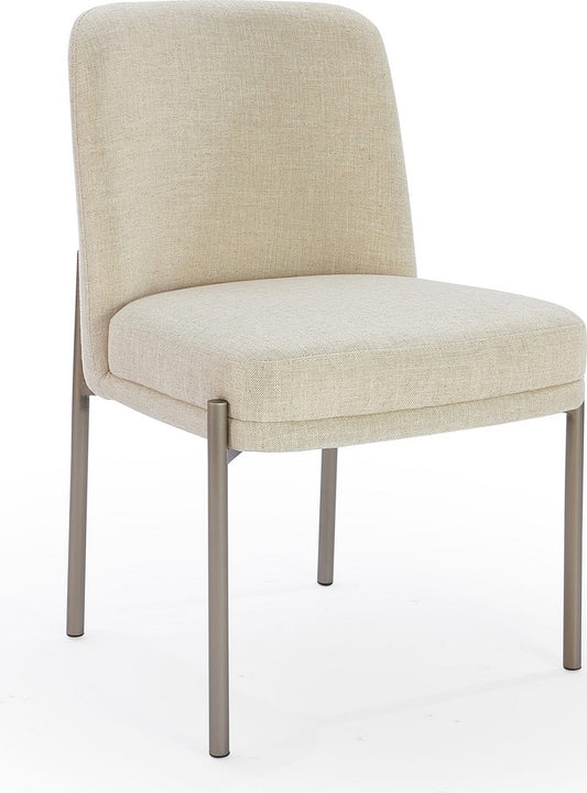 Modus Furniture - Dion Upholstered Dining Chair in Natural Light Linen and Brushed Nickel Metal Set of 2 - PWTB63JMW_2 view 1
