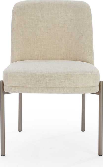 Modus Furniture - Dion Upholstered Dining Chair in Natural Light Linen and Brushed Nickel Metal Set of 2 - PWTB63JMW_2 view 2