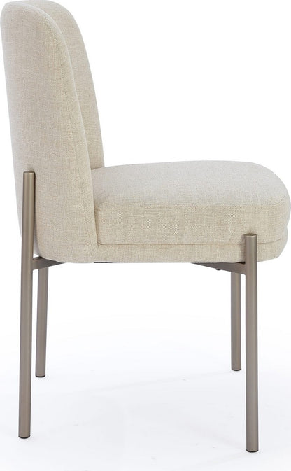 Modus Furniture - Dion Upholstered Dining Chair in Natural Light Linen and Brushed Nickel Metal Set of 2 - PWTB63JMW_2 view 3