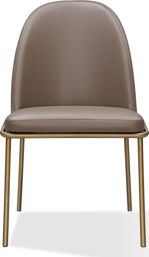 Modus Furniture - Doheny Leather Upholstered Metal Leg Dining Chair in Boots and Brass - MPMV63_1 view 2