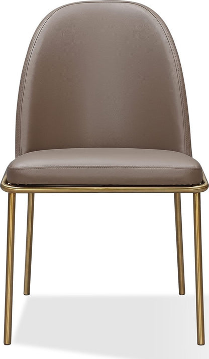 Modus Furniture - Doheny Leather Upholstered Metal Leg Dining Chair in Boots and Brass - MPMV63_1 view 2