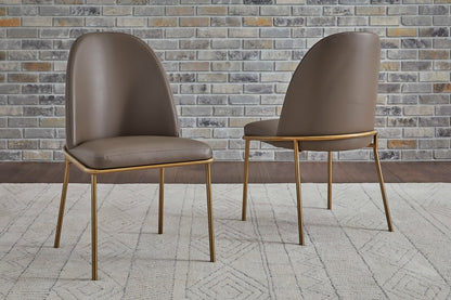 Modus Furniture - Doheny Leather Upholstered Metal Leg Dining Chair in Boots and Brass - MPMV63_1 view 6