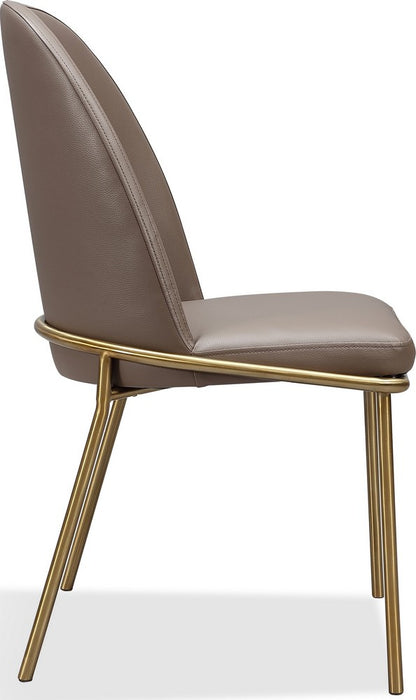 Modus Furniture - Doheny Leather Upholstered Metal Leg Dining Chair in Boots and Brass Set of 2 - MPMV63_2 view 3