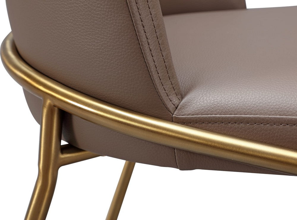 Modus Furniture - Doheny Leather Upholstered Metal Leg Dining Chair in Boots and Brass Set of 2 - MPMV63_2 view 5
