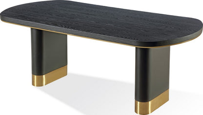 Modus Furniture - Doheny Wood and Metal Oval Dining Table in Black and Brass - MPMV60 view 1