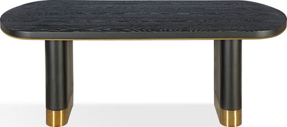 Modus Furniture - Doheny Wood and Metal Oval Dining Table in Black and Brass - MPMV60 view 2