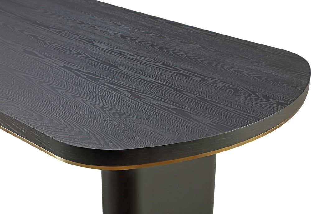 Modus Furniture - Doheny Wood and Metal Oval Dining Table in Black and Brass - MPMV60 view 3