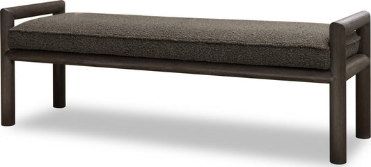 Modus Furniture - Dorsey Boucle Upholstered Wooden Bench in Basalt Grey and Pumpernickel - NSU588 view 1