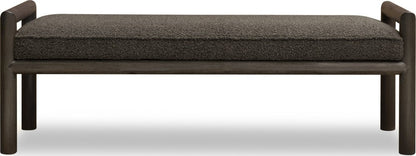 Modus Furniture - Dorsey Boucle Upholstered Wooden Bench in Basalt Grey and Pumpernickel - NSU588 view 2