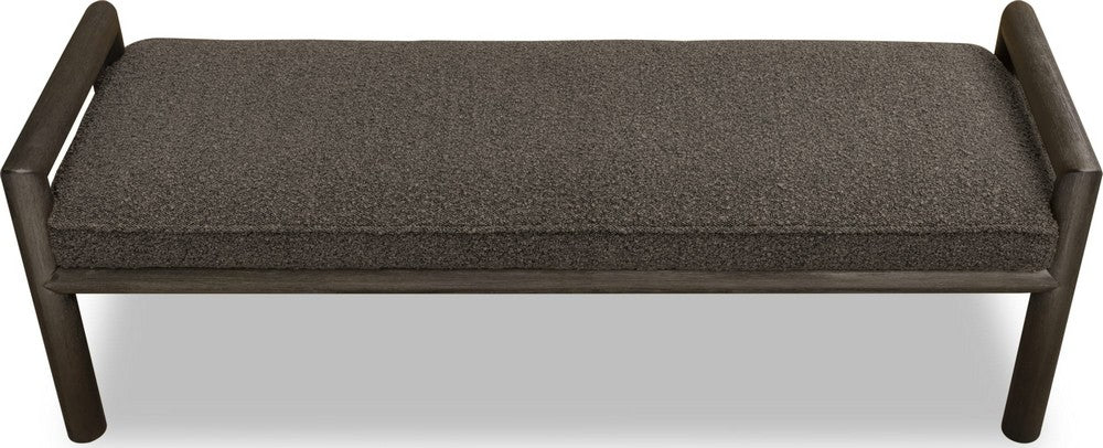 Modus Furniture - Dorsey Boucle Upholstered Wooden Bench in Basalt Grey and Pumpernickel - NSU588 view 3