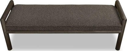 Modus Furniture - Dorsey Boucle Upholstered Wooden Bench in Basalt Grey and Pumpernickel - NSU588 view 3