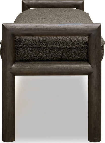 Modus Furniture - Dorsey Boucle Upholstered Wooden Bench in Basalt Grey and Pumpernickel - NSU588 view 4