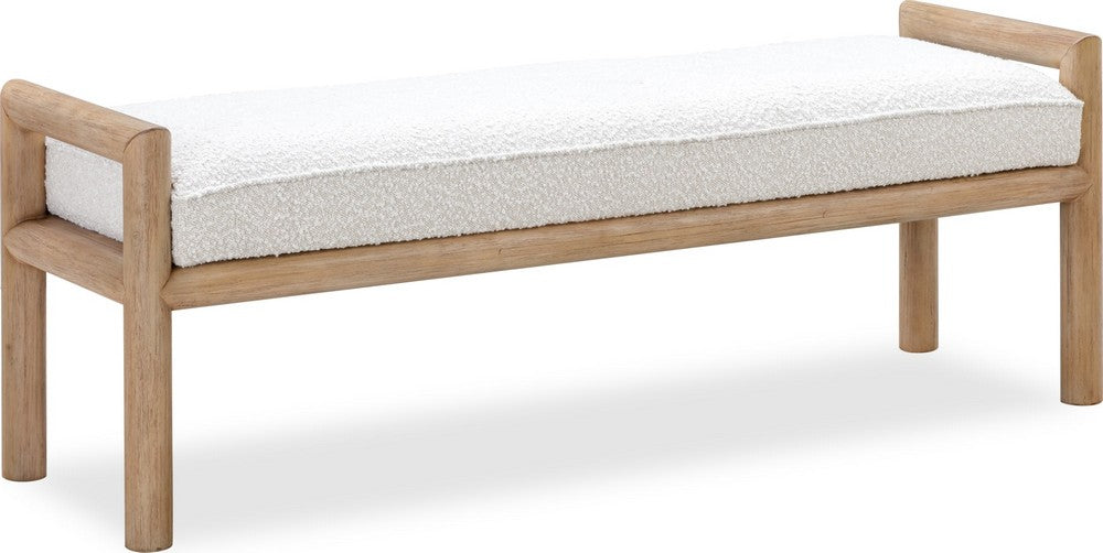 Modus Furniture - Dorsey Boucle Upholstered Wooden Bench in Granola and Ricotta - NSPV88 view 1