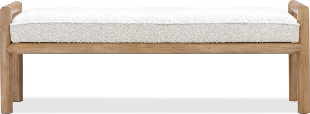 Modus Furniture - Dorsey Boucle Upholstered Wooden Bench in Granola and Ricotta - NSPV88 view 2