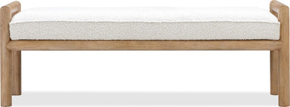 Modus Furniture - Dorsey Boucle Upholstered Wooden Bench in Granola and Ricotta - NSPV88 view 2