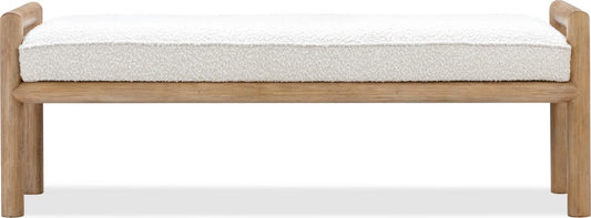 Modus Furniture - Dorsey Boucle Upholstered Wooden Bench in Granola and Ricotta - NSPV88 view 2