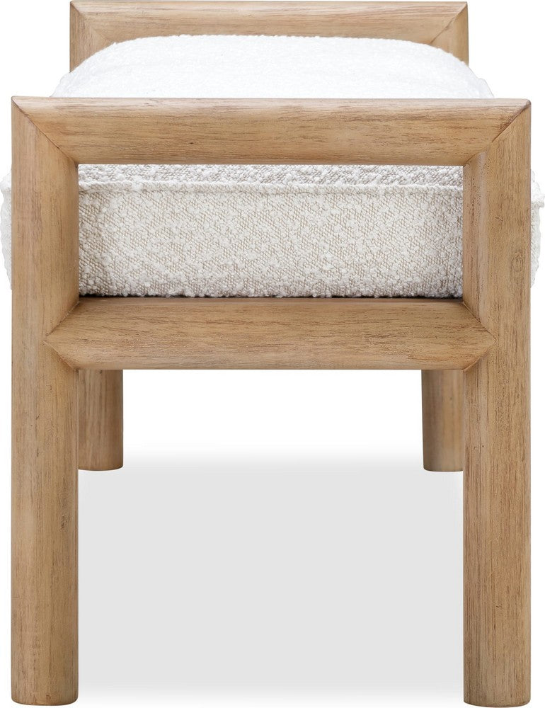 Modus Furniture - Dorsey Boucle Upholstered Wooden Bench in Granola and Ricotta - NSPV88 view 3