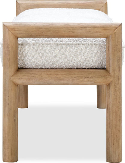 Modus Furniture - Dorsey Boucle Upholstered Wooden Bench in Granola and Ricotta - NSPV88 view 3