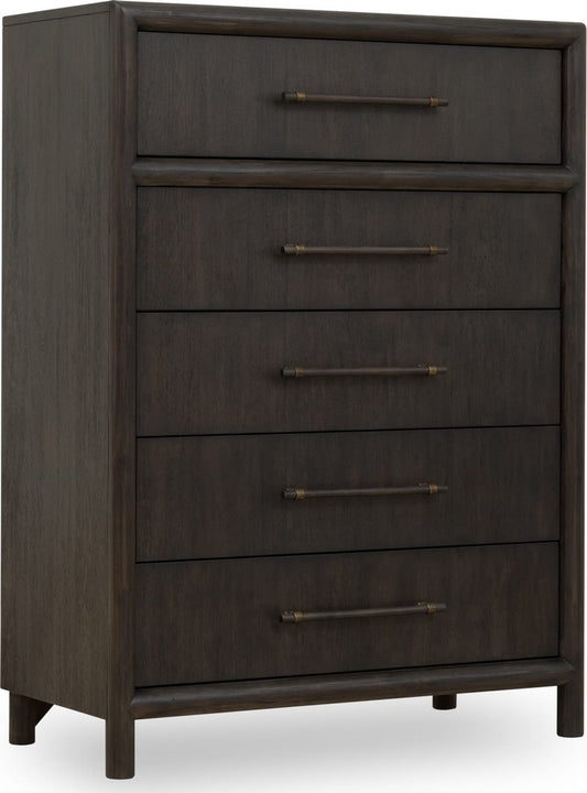 Modus Furniture - Dorsey Five Drawer Chest in Basalt Grey - NSU584 view 1