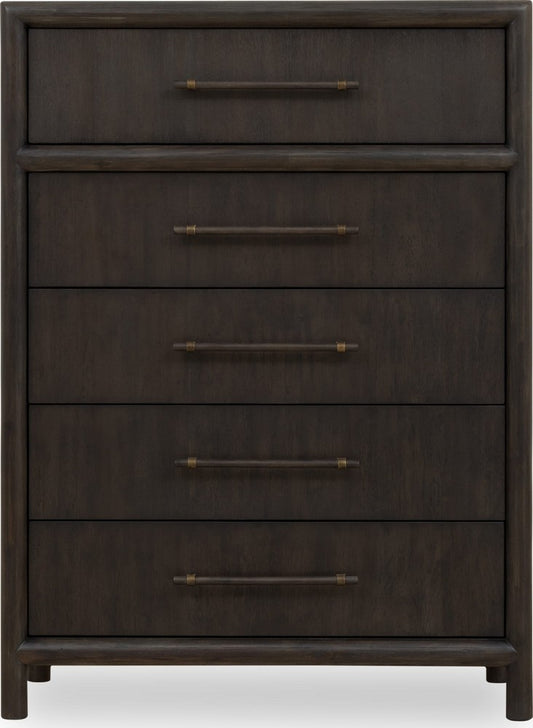Modus Furniture - Dorsey Five Drawer Chest in Basalt Grey - NSU584 view 2