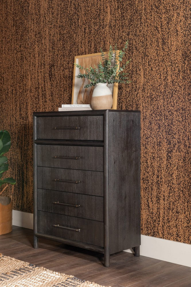 Modus Furniture - Dorsey Five Drawer Chest in Basalt Grey - NSU584 view 6