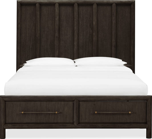 Modus Furniture - Dorsey King-size Wooden Two Drawer Storage Bed in Basalt Grey - NSU5J7 view 1