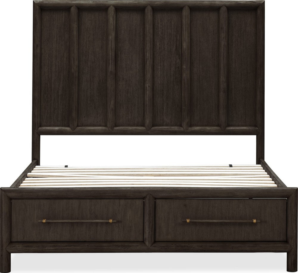 Modus Furniture - Dorsey King-size Wooden Two Drawer Storage Bed in Basalt Grey - NSU5J7 view 3